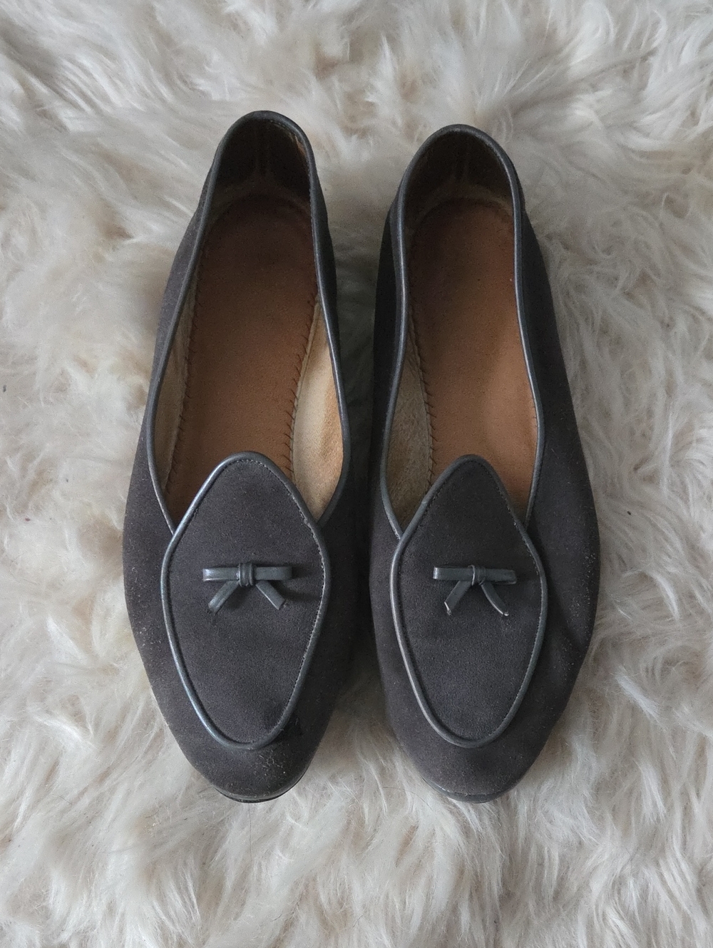 Belgian Shoes Grey Suede Midinette- 8.5WW [Fits Womens U.S. 9.5/10]